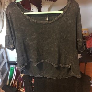 Charcoal wash crop top